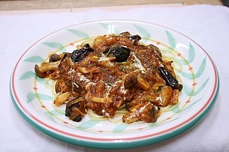 きのこと茄子のミートソース